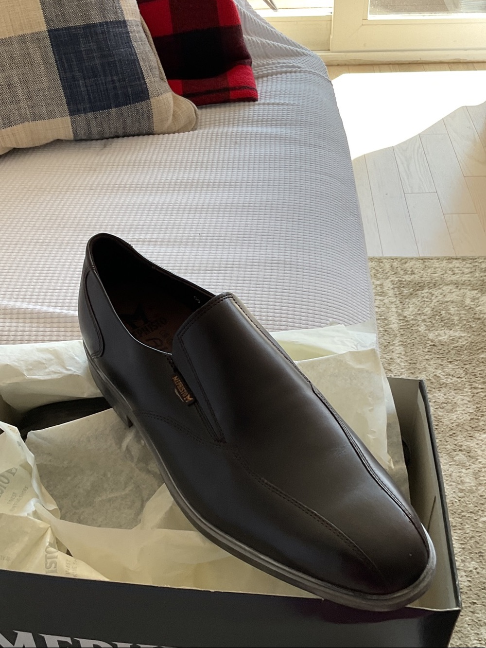 Mephisto Men's Dark Brown Leather Slip-On Loafer